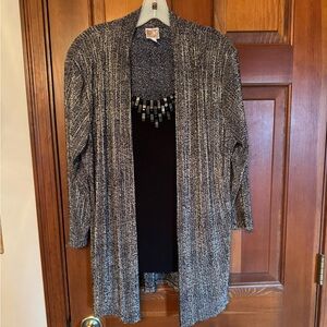 JM Collection Women's Black and Gray cardigan.